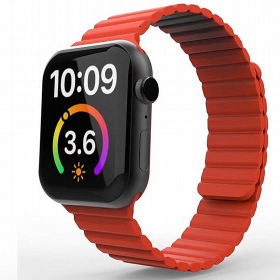 ����� ������� ����  Magnetic Loop Silicone Band ���� LaTera ����� ��� ����: Apple Watch 38mm/40mm/41mm (��� Red)