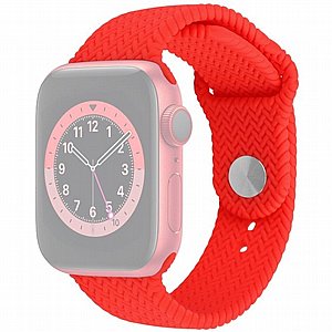 רצועת סיליקון מדגם Woven Pattern Silicone Band מבית LaTera לשעון חכם מדגם: Apple Watch 42mm/44mm/45mm (צבע Red) רצועת סיליקון מדגם Woven Pattern Silicone Band מבית LaTera לשעון חכם מדגם: Apple Watch 42mm/44mm/45mm (צבע Red)