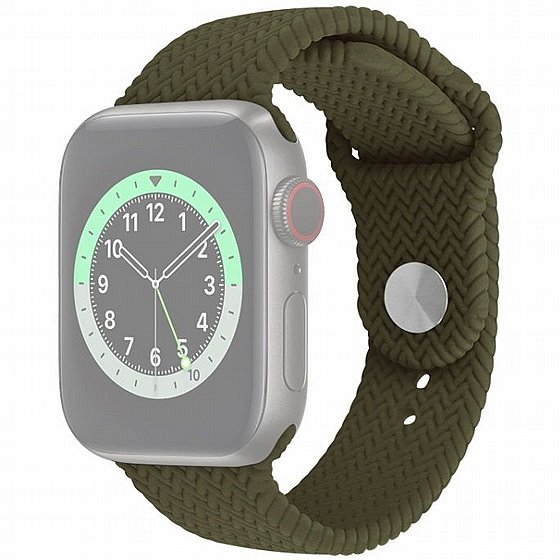 ����� ������� ����  Woven Pattern Silicone Band ���� LaTera ����� ��� ����: Apple Watch 38mm/40mm/41mm (��� Dark Olive Green)