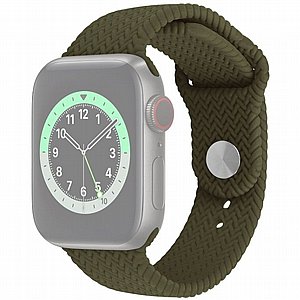 רצועת סיליקון מדגם Woven Pattern Silicone Band מבית LaTera לשעון חכם מדגם: Apple Watch 38mm/40mm/41mm (צבע Dark Olive Green) רצועת סיליקון מדגם Woven Pattern Silicone Band מבית LaTera לשעון חכם מדגם: Apple Watch 38mm/40mm/41mm (צבע Dark Olive Green)