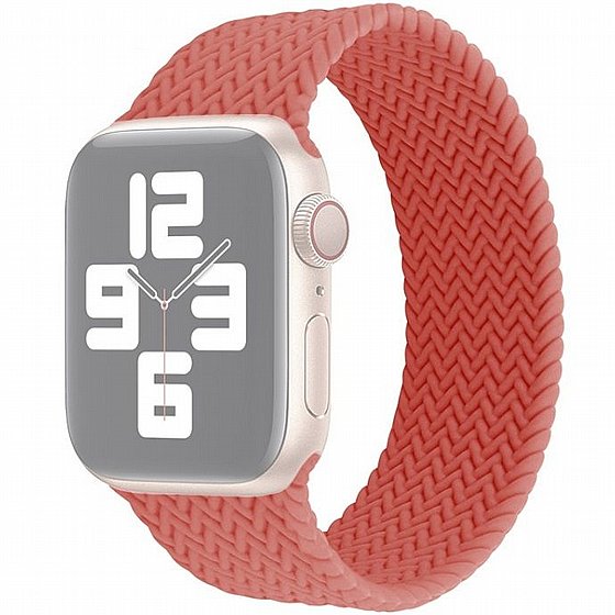 ����� ������� ����  Single Turn Woven Silicone Band ���� LaTera ����� ��� ����: Apple Watch 42mm/44mm/45mm (��� Watermelon Red)