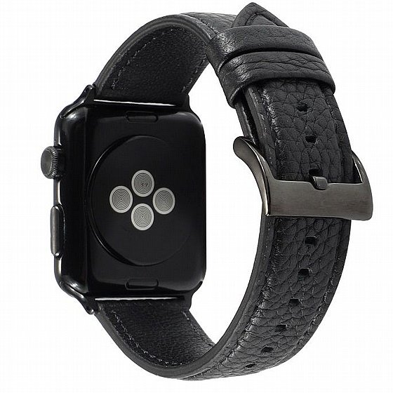 ����� ��� ����   Litchi Genuine Leather Band ���� LaTera ����� ��� ����: Apple Watch 42mm/44mm/45mm (��� Black)