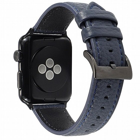 ����� ��� ����   Litchi Genuine Leather Band ���� LaTera ����� ��� ����: Apple Watch 38mm/40mm/41mm (��� Navy Blue)