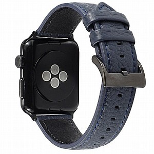����� ��� ����   Litchi Genuine Leather Band ���� LaTera ����� ��� ����: Apple Watch 38mm/40mm/41mm (��� Navy Blue)