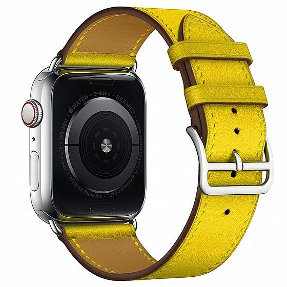 ����� ��� ���� Replacement Leather  Band ���� LaTera ����� ��� ����: Apple Watch 42mm/44mm/45mm (��� Yellow)