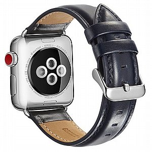 רצועת עור מדגם Crazy Horse Leather Band מבית LaTera לשעון חכם מדגם: Apple Watch 42mm/44mm/45mm (צבע Dark Blue) רצועת עור מדגם Crazy Horse Leather Band מבית LaTera לשעון חכם מדגם: Apple Watch 42mm/44mm/45mm (צבע Dark Blue)
