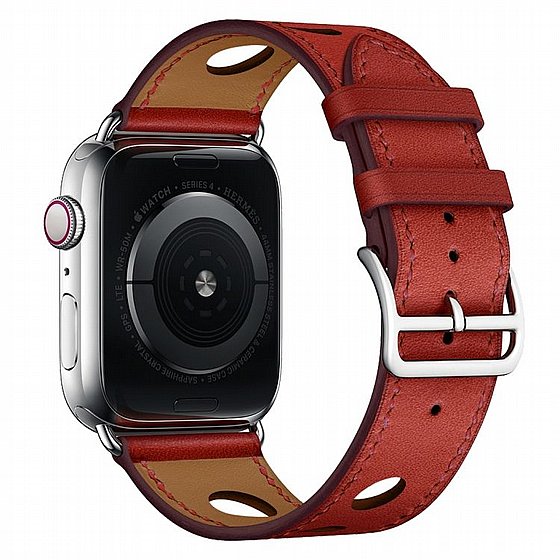 ����� ��� ����  Fashionable Circle Leather Band ���� LaTera ����� ��� ����: Apple Watch 42mm/44mm/45mm (��� Red)