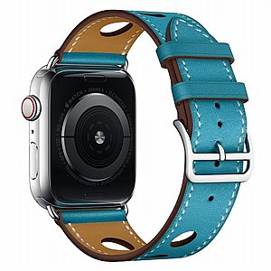 ����� ��� ����  Fashionable Circle Leather Band ���� LaTera ����� ��� ����: Apple Watch 38mm/40mm/41mm (��� Blue)