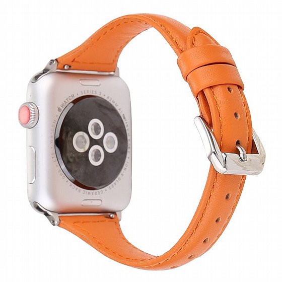 ����� ��� ����  Simple Fashion Leather Band ���� LaTera ����� ��� ����: Apple Watch 38mm/40mm/41mm (��� Orange)