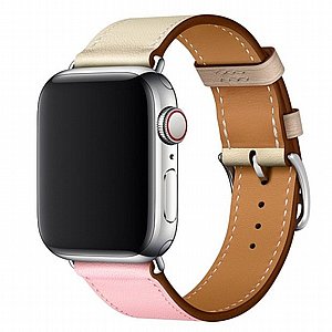 רצועת עור מדגם Two Color Single Leather Band מבית LaTera לשעון חכם מדגם: Apple Watch 42mm/44mm/45mm (צבע Cherry Pink/Pink White/Ceramic Clay) רצועת עור מדגם Two Color Single Leather Band מבית LaTera לשעון חכם מדגם: Apple Watch 42mm/44mm/45mm (צבע Cherry Pink/Pink White/Ceramic Clay)