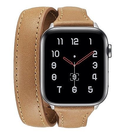 ����� ��� ����   Thin Genuine Double Loop Leather Band ���� LaTera ����� ��� ����: Apple Watch 42mm/44mm/45mm (��� Brown)