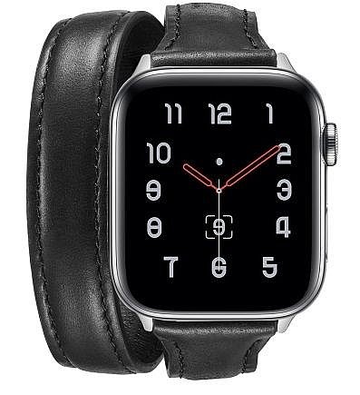 ����� ��� ����   Thin Genuine Double Loop Leather Band ���� LaTera ����� ��� ����: Apple Watch 38mm/40mm/41mm (��� Black)