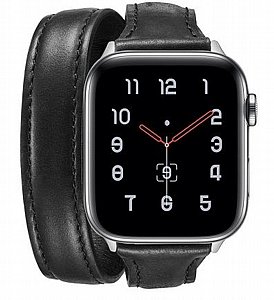 רצועת עור מדגם Thin Genuine Double Loop Leather Band מבית LaTera לשעון חכם מדגם: Apple Watch 38mm/40mm/41mm (צבע Black) רצועת עור מדגם Thin Genuine Double Loop Leather Band מבית LaTera לשעון חכם מדגם: Apple Watch 38mm/40mm/41mm (צבע Black)
