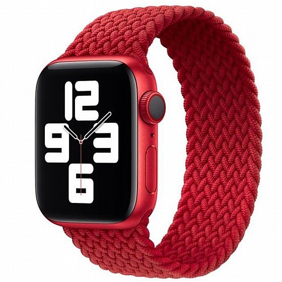 ����� �� / ������ ���� Single Turn Braided Nylon Band ���� LaTera ����� ��� ����: Apple Watch 42mm/44mm/45mm (��� Red)