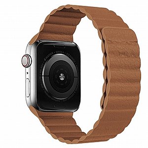 רצועת עור מדגם Two Loop Magnetic Leather Band מבית LaTera לשעון חכם מדגם: Apple Watch 42mm/44mm/45mm (צבע Brown) רצועת עור מדגם Two Loop Magnetic Leather Band מבית LaTera לשעון חכם מדגם: Apple Watch 42mm/44mm/45mm (צבע Brown)