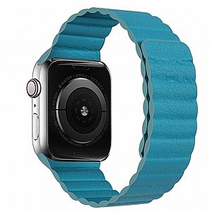 רצועת עור מדגם Two Loop Magnetic Leather Band מבית LaTera לשעון חכם מדגם: Apple Watch 42mm/44mm/45mm (צבע Blue) רצועת עור מדגם Two Loop Magnetic Leather Band מבית LaTera לשעון חכם מדגם: Apple Watch 42mm/44mm/45mm (צבע Blue)