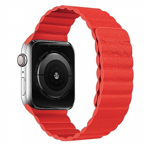����� ��� ����   Two Loop Magnetic Leather Band ���� LaTera ����� ��� ����: Apple Watch 38mm/40mm/41mm (��� Red)