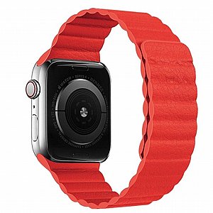 ����� ��� ����   Two Loop Magnetic Leather Band ���� LaTera ����� ��� ����: Apple Watch 38mm/40mm/41mm (��� Red)
