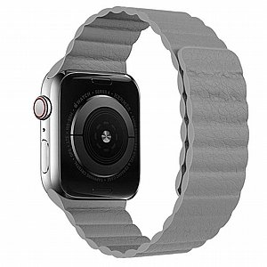 רצועת עור מדגם Two Loop Magnetic Leather Band מבית LaTera לשעון חכם מדגם: Apple Watch 38mm/40mm/41mm (צבע Grey) רצועת עור מדגם Two Loop Magnetic Leather Band מבית LaTera לשעון חכם מדגם: Apple Watch 38mm/40mm/41mm (צבע Grey)