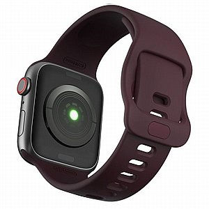 רצועת סיליקון מדגם Wrist Strap Silicone Band מבית LaTera לשעון חכם מדגם: Apple Watch 42mm/44mm/45mm (צבע Wine Red) רצועת סיליקון מדגם Wrist Strap Silicone Band מבית LaTera לשעון חכם מדגם: Apple Watch 42mm/44mm/45mm (צבע Wine Red)