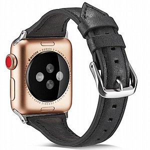 רצועת עור מדגם Thin Leather Band מבית LaTera לשעון חכם מדגם: Apple Watch 38mm/40mm/41mm (צבע Black) רצועת עור מדגם Thin Leather Band מבית LaTera לשעון חכם מדגם: Apple Watch 38mm/40mm/41mm (צבע Black)