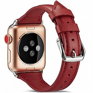 רצועת עור מדגם Thin Leather Band מבית LaTera לשעון חכם מדגם: Apple Watch 38mm/40mm/41mm (צבע Red) רצועת עור מדגם Thin Leather Band מבית LaTera לשעון חכם מדגם: Apple Watch 38mm/40mm/41mm (צבע Red)
