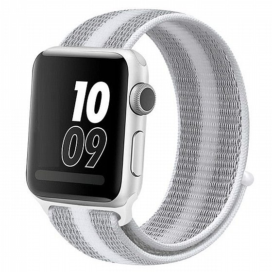 ����� �� / ������ ���� Loop Nylon Band ���� LaTera ����� ��� ����: Apple Watch 42mm/44mm/45mm (��� Striped White)