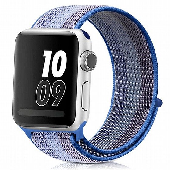 ����� �� / ������ ���� Loop Nylon Band ���� LaTera ����� ��� ����: Apple Watch 38mm/40mm/41mm (��� Striped Lake Blue)