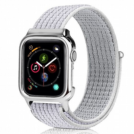 ����� �� / ������ ���� Simple Fashion Nylon Band ���� LaTera ����� ��� ����: Apple Watch 42mm/44mm/45mm (��� Reflective white)