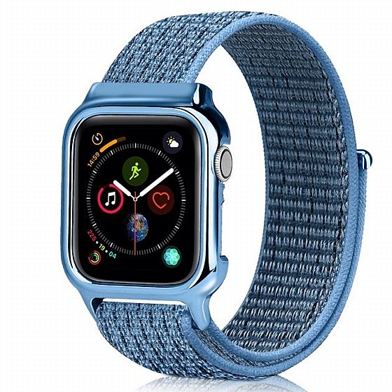 ����� �� / ������ ���� Simple Fashion Nylon Band ���� LaTera ����� ��� ����: Apple Watch 42mm/44mm/45mm (��� Reflective Blue)