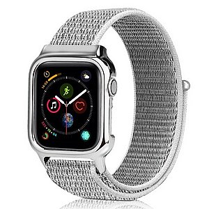 ����� �� / ������ ���� Simple Fashion Nylon Band ���� LaTera ����� ��� ����: Apple Watch 38mm/40mm/41mm (��� Silver)