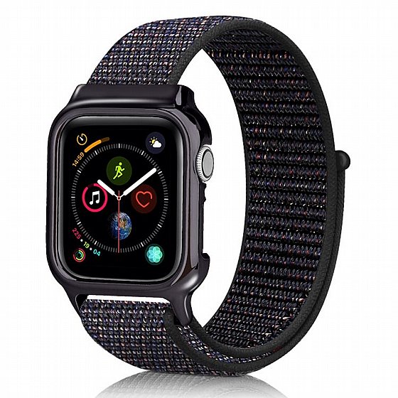 ����� �� / ������ ���� Simple Fashion Nylon Band ���� LaTera ����� ��� ����: Apple Watch 38mm/40mm/41mm (��� Official Black)