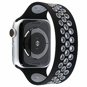רצועת סיליקון מדגם Elastic Sport Silicone Band מבית LaTera לשעון חכם מדגם: Apple Watch 38mm/40mm/41mm (צבע Black/Grey) רצועת סיליקון מדגם Elastic Sport Silicone Band מבית LaTera לשעון חכם מדגם: Apple Watch 38mm/40mm/41mm (צבע Black/Grey)
