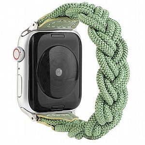 ����� �� / ������ ���� Elastic Woven Nylon Band ���� LaTera ����� ��� ����: Apple Watch 42mm/44mm/45mm (��� Green)