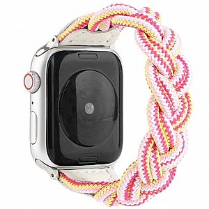 ����� �� / ������ ���� Elastic Woven Nylon Band ���� LaTera ����� ��� ����: Apple Watch 42mm/44mm/45mm (��� Rose/Red/Pink)