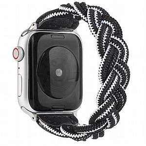 רצועת בד / ניילון מדגם Elastic Woven Nylon Band מבית LaTera לשעון חכם מדגם: Apple Watch 42mm/44mm/45mm (צבע Black/White) רצועת בד / ניילון מדגם Elastic Woven Nylon Band מבית LaTera לשעון חכם מדגם: Apple Watch 42mm/44mm/45mm (צבע Black/White)