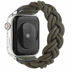 ����� �� / ������ ���� Elastic Woven Nylon Band ���� LaTera ����� ��� ����: Apple Watch 38mm/40mm/41mm (��� Dark Green)