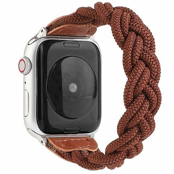 ����� �� / ������ ���� Elastic Woven Nylon Band ���� LaTera ����� ��� ����: Apple Watch 38mm/40mm/41mm (��� Coffee)