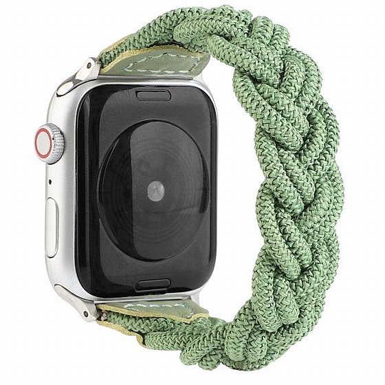 ����� �� / ������ ���� Elastic Woven Nylon Band ���� LaTera ����� ��� ����: Apple Watch 38mm/40mm/41mm (��� Green)
