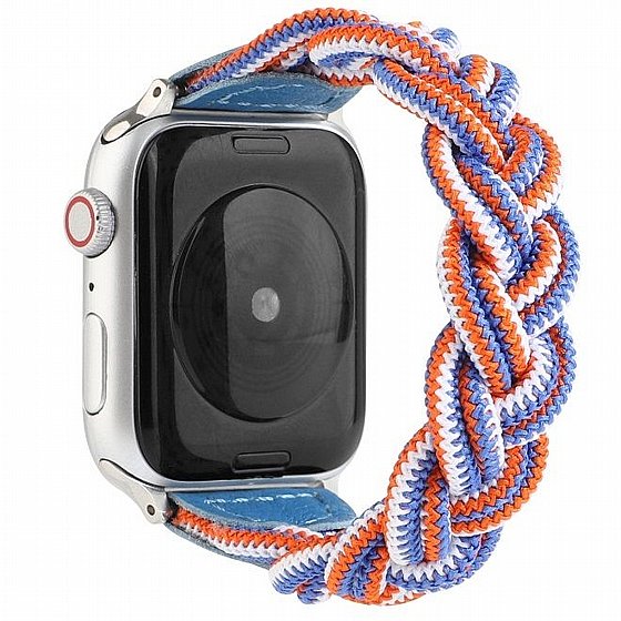 ����� �� / ������ ���� Elastic Woven Nylon Band ���� LaTera ����� ��� ����: Apple Watch 38mm/40mm/41mm (��� Blue/White/Orange)