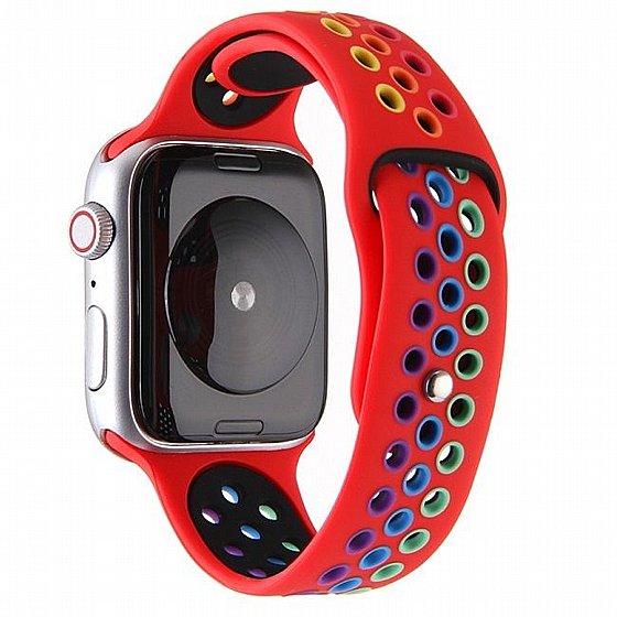 ����� ������� ���� Rainbow Sport Silicone Band ���� LaTera ����� ��� ����: Apple Watch 42mm/44mm/45mm (��� Red)