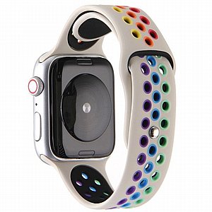 רצועת סיליקון מדגם Rainbow Sport Silicone Band מבית LaTera לשעון חכם מדגם: Apple Watch 38mm/40mm/41mm (צבע Beige) רצועת סיליקון מדגם Rainbow Sport Silicone Band מבית LaTera לשעון חכם מדגם: Apple Watch 38mm/40mm/41mm (צבע Beige)