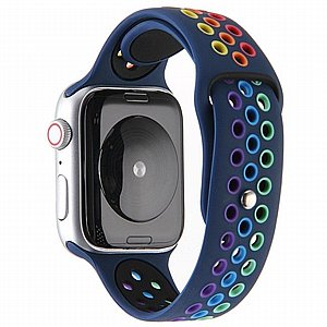 רצועת סיליקון מדגם Rainbow Sport Silicone Band מבית LaTera לשעון חכם מדגם: Apple Watch 38mm/40mm/41mm (צבע Dark Blue) רצועת סיליקון מדגם Rainbow Sport Silicone Band מבית LaTera לשעון חכם מדגם: Apple Watch 38mm/40mm/41mm (צבע Dark Blue)