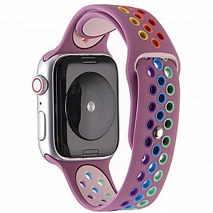 רצועת סיליקון מדגם Rainbow Sport Silicone Band מבית LaTera לשעון חכם מדגם: Apple Watch 38mm/40mm/41mm (צבע Purple) רצועת סיליקון מדגם Rainbow Sport Silicone Band מבית LaTera לשעון חכם מדגם: Apple Watch 38mm/40mm/41mm (צבע Purple)