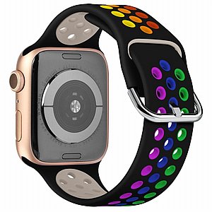 רצועת סיליקון מדגם Two Tone Sport Silicone Band מבית LaTera לשעון חכם מדגם: Apple Watch 42mm/44mm/45mm (צבע Black/Color) רצועת סיליקון מדגם Two Tone Sport Silicone Band מבית LaTera לשעון חכם מדגם: Apple Watch 42mm/44mm/45mm (צבע Black/Color)