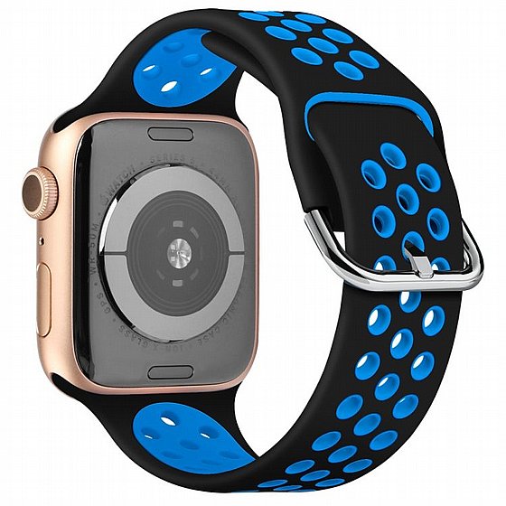 ����� ������� ���� Two Tone Sport Silicone Band ���� LaTera ����� ��� ����: Apple Watch 42mm/44mm/45mm (��� Black/Blue)