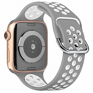 רצועת סיליקון מדגם Two Tone Sport Silicone Band מבית LaTera לשעון חכם מדגם: Apple Watch 38mm/40mm/41mm (צבע Grey/White) רצועת סיליקון מדגם Two Tone Sport Silicone Band מבית LaTera לשעון חכם מדגם: Apple Watch 38mm/40mm/41mm (צבע Grey/White)
