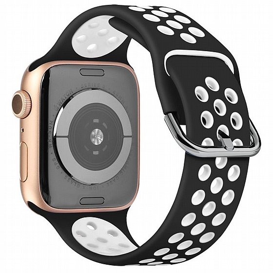 ����� ������� ���� Two Tone Sport Silicone Band ���� LaTera ����� ��� ����: Apple Watch 38mm/40mm/41mm (��� Black/White)