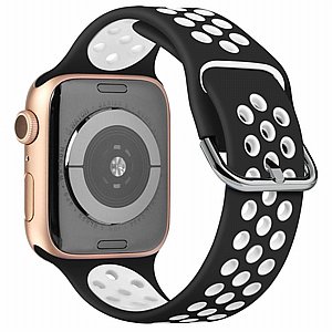 רצועת סיליקון מדגם Two Tone Sport Silicone Band מבית LaTera לשעון חכם מדגם: Apple Watch 38mm/40mm/41mm (צבע Black/White) רצועת סיליקון מדגם Two Tone Sport Silicone Band מבית LaTera לשעון חכם מדגם: Apple Watch 38mm/40mm/41mm (צבע Black/White)