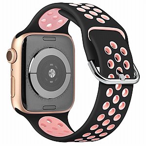רצועת סיליקון מדגם Two Tone Sport Silicone Band מבית LaTera לשעון חכם מדגם: Apple Watch 38mm/40mm/41mm (צבע Black/Pink) רצועת סיליקון מדגם Two Tone Sport Silicone Band מבית LaTera לשעון חכם מדגם: Apple Watch 38mm/40mm/41mm (צבע Black/Pink)